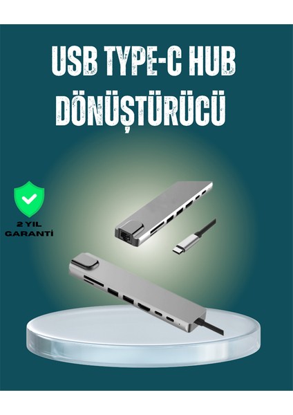 Usb‑c Çoklu Bağlantı Merkezi – 5 Gbps, 100‑240 V, Sağlam Eloksal Tasarım