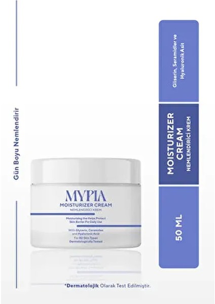 Mypia Nemlendirici Krem Cilt Bariyerini Güçlendiren Hyalüronik Asit 50 ml Gün Boyu Kullanım