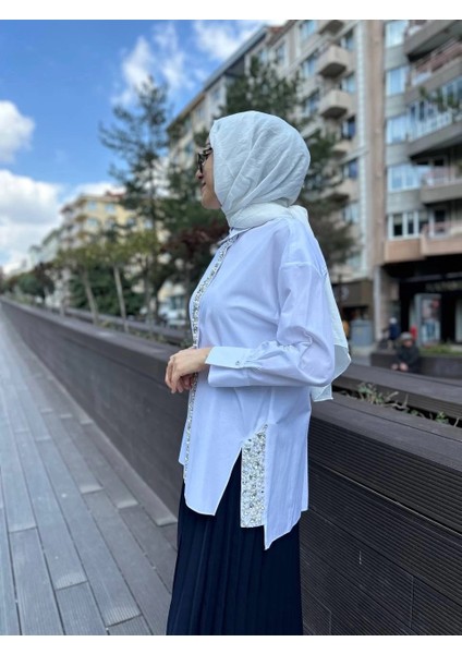 24S8216 Beyaz Işlemeli Tunik fiyatları