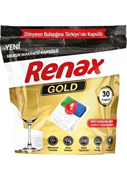 Gold Bulaşık Makinesi Kapsülü Hepsi Bir Arada 30 Lu x 6 Adet fiyatları
