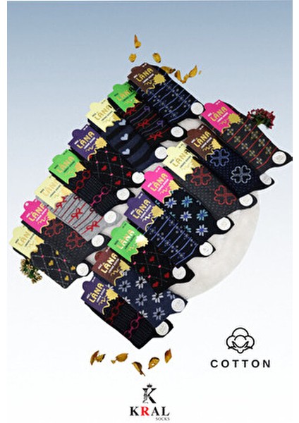 Kadın Çorap Likralı Pamuklu Düz Desenli 10 Çift Çok Renkli Uzun Çorap fırsatları