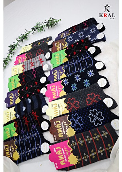 Kadın Çorap Likralı Pamuklu Düz Desenli 10 Çift Çok Renkli Uzun Çorap