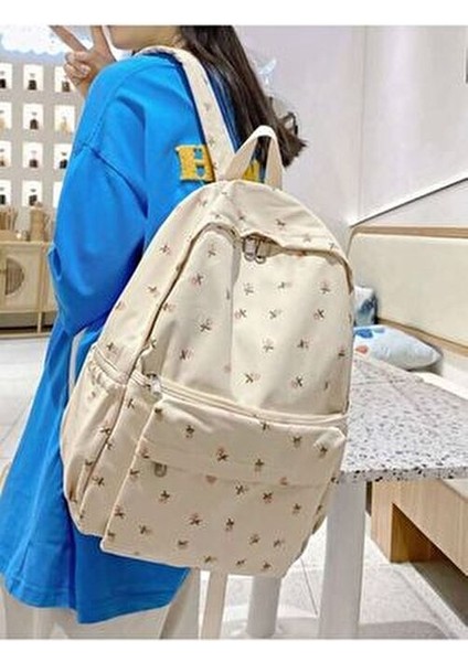 Womi Kore Tarzı Çok Bölmeli Okul Sırt Çantası Çiçekli fiyatları