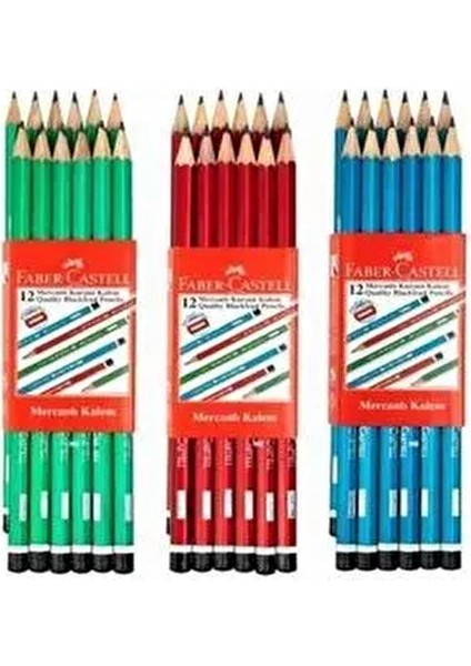 Faber Kurşun Kalem Mercanlı Köşeli 12 Li