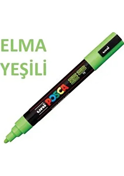Posca Elma Yeşili Marker 1.8-2.5mm 5 Adet Yüksek Kalite Kalem Seti