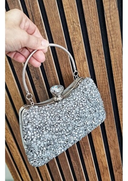 Kadın Iri Taşlı Abiye Çantası