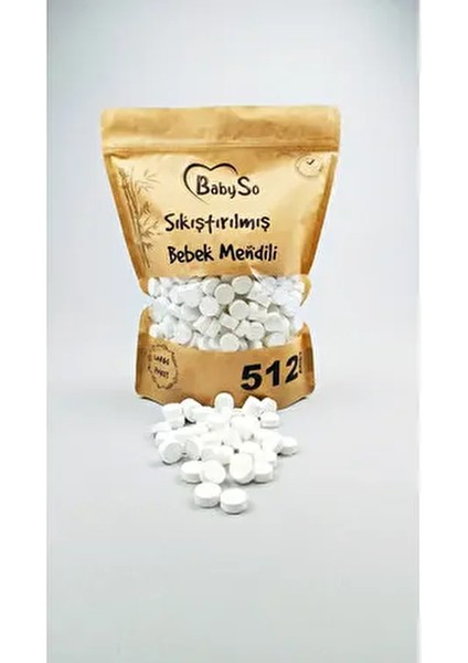 Sıkıştırılmış Bebek Mendili 1024 Adet Paket Tüm Cilt Tipleri İçin Doğal ve Güvenli fiyatları