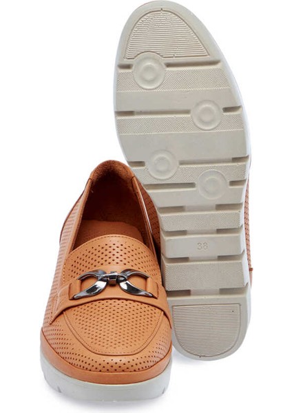 Taba Hakiki Deri Kadın Dolgu Topuklu Ayakkabı - K24I1AY67105-A29 fırsatları