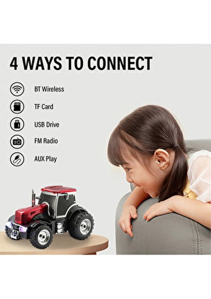 WS560 Şarjlı Klasik Traktör Araba Bluetooth Hoparlör Speaker Tws Fm Radyo Sd Kart USB Aux fiyatları