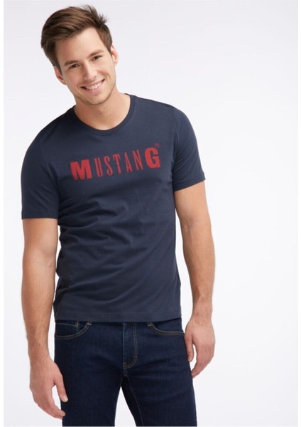 Baskılı Erkek Tişört - Lacivert