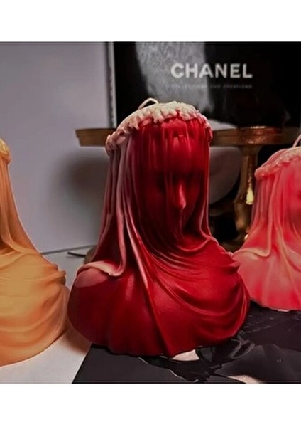 3'lü Art Decor Peçeli Kadın Büst Mum Seti Doğal Soya Mumu fiyatları