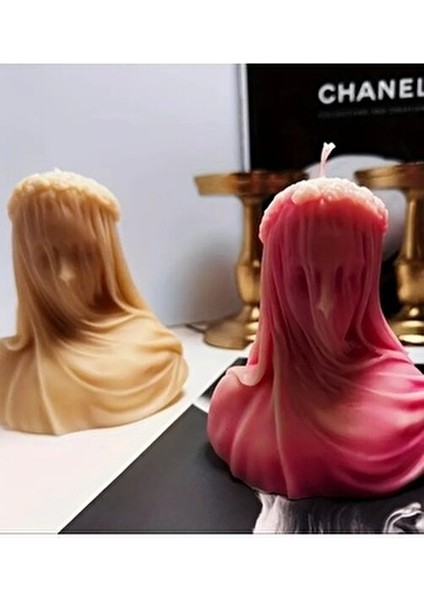 3'lü Art Decor Peçeli Kadın Büst Mum Seti Doğal Soya Mumu modelleri