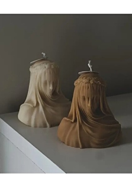 3'lü Art Decor Peçeli Kadın Büst Mum Seti Doğal Soya Mumu