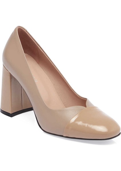 Vizon Hakiki Deri Kadın Topuklu Ayakkabı - K24I1AY67478-W22