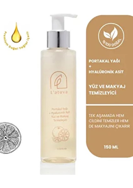 Yüz ve Makyaj Temizleyici, Doğal Içerikli, Yağ ve Kiri Hızlıca Temizler, Cildi Kurutmaz 150 ml
