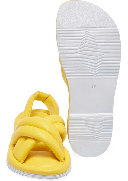Sarı Hakiki Deri Kadın Sandalet - K24Y1SN67414-J63 fırsatları