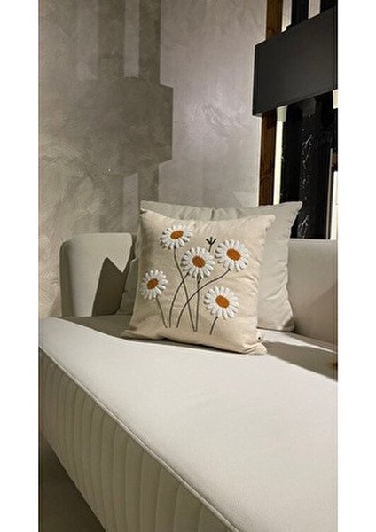 Papatya Punch Panç Nakışlı Kırlent Kılıfı 1 Adet 43X43CM indirimleri