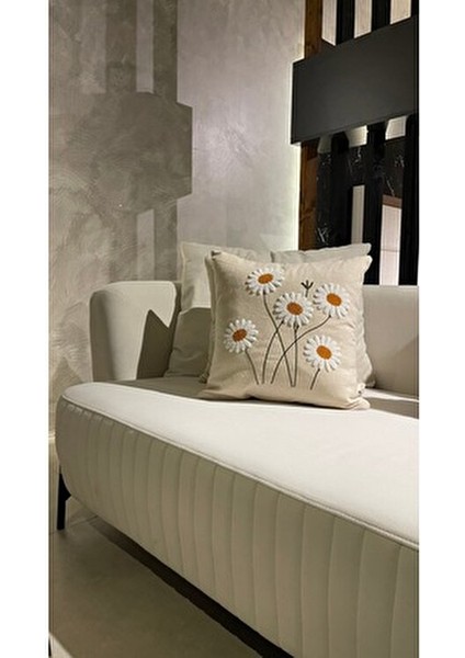 Papatya Punch Panç Nakışlı Kırlent Kılıfı 1 Adet 43X43CM