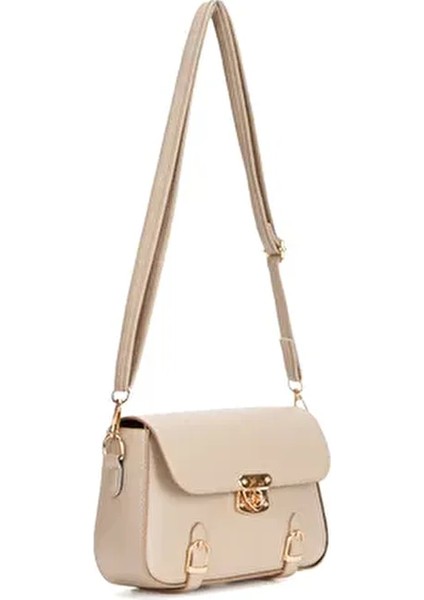 Kadın Çapraz Askılı El ve Omuz Çantası Suni Deri Düz Desen Basic Koleksiyon