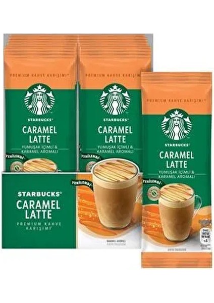 Caramel Latte Premium Kahve Karışımı 23 gr x 10 Paket Türkiye Menşeli Yumuşak İçimli fiyatları