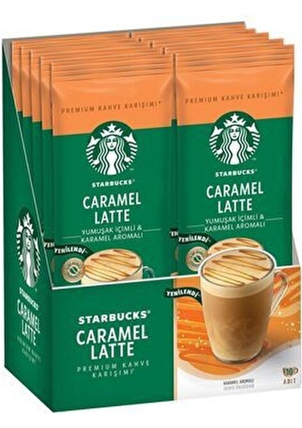 Caramel Latte Premium Kahve Karışımı 23 gr x 10 Paket Türkiye Menşeli Yumuşak İçimli modelleri
