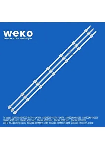 Woon WN43DLK13/0216 43'' Inch 3 Adet Tv LED Bar