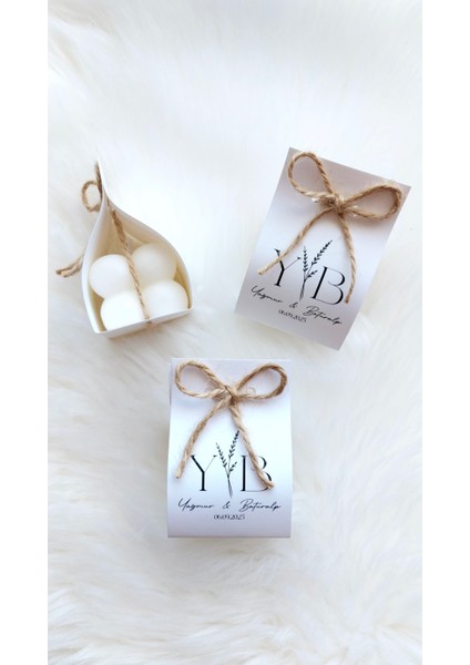 25 Adet Kartlı Jüt Ipli Bubble Mum Hediyelik – Nişan, Söz, Nikah, Kına ve Özel Günler Için