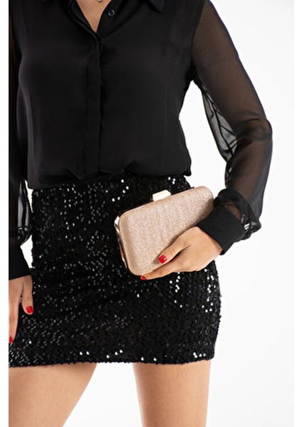 Kadın Simli Şık Tasarım Abiye Portföy Clutch Kadın El ve Omuz Çantası fiyatları