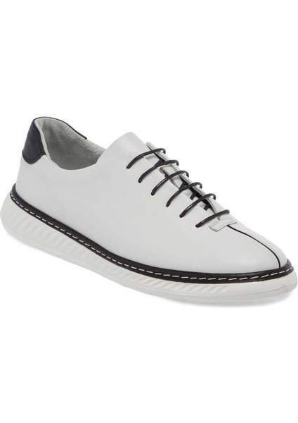 Beyaz Hakiki Deri Erkek Sneaker - E24I1AY56812-A26