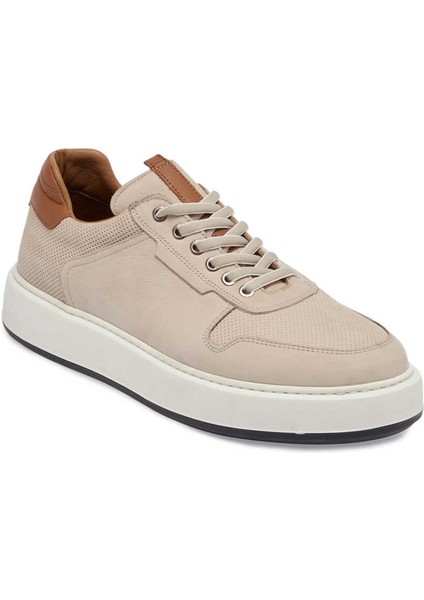 Bej Hakiki Nubuk Deri Erkek Sneaker - E24I1AY56807-B23