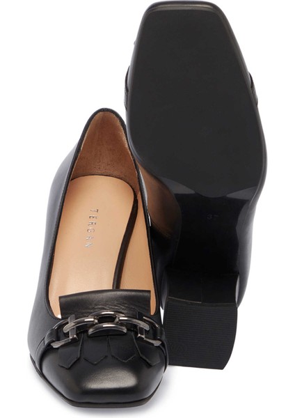 Siyah Hakiki Deri Kadın Topuklu Ayakkabı - K24S1AY67604-A23 fırsatları