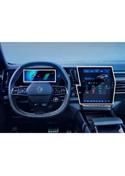 Renault Austral 2025 12 Inç (Büyük Ekran) Multimedya ve Gösterge 2li Set 9h Nano Ekran Koruyucu