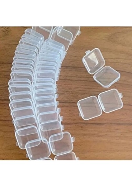 Mini Şeffaf Takı Saklama Kutusu 3,5cm x 3,5cm (5’li)