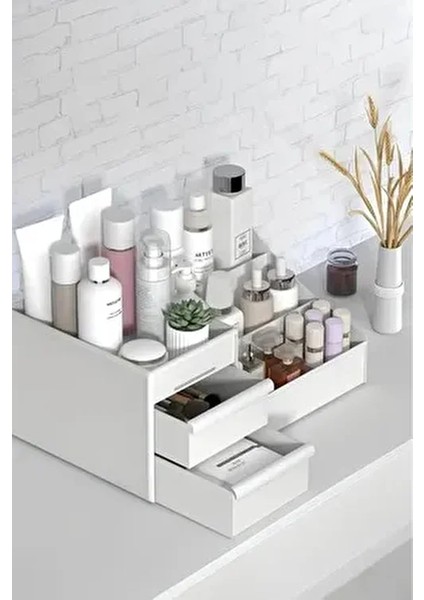 Petite Çekmeceli Mini Çok Amaçlı Organizer Kozmetik Parfüm Mini Elegance Ruj Serum Takı Düzenleyici