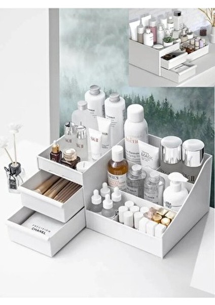 Petite Çekmeceli Mini Çok Amaçlı Organizer Kozmetik Parfüm Mini Elegance Ruj Serum Takı Düzenleyici fırsatları