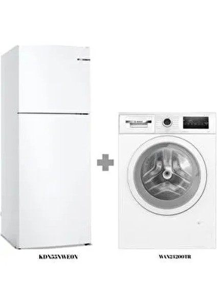 2'li Set Buzdolabı + Çamaşır Makinesi (KDN55NWE0N - WAN24200TR)