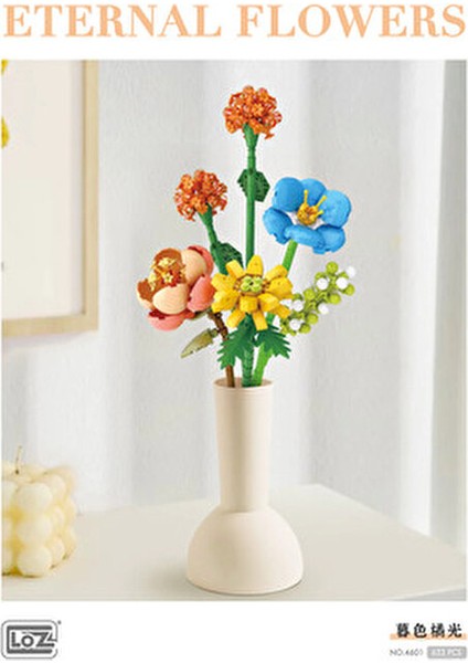 633 Parça Yapboz Renkli Çiçek Buketi Yetişkinler Için Yaratıcı Dekoratif Yapım Seti Turuncu Arajman fiyatları