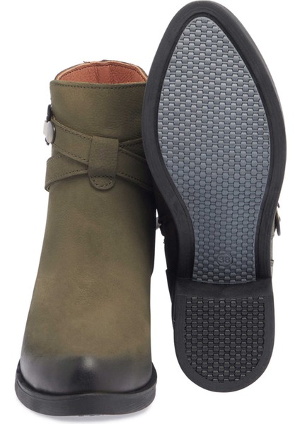 Yeşil Hakiki Nubuk Deri Kadın Casual Bot - K24K1BT67510-G98 fırsatları