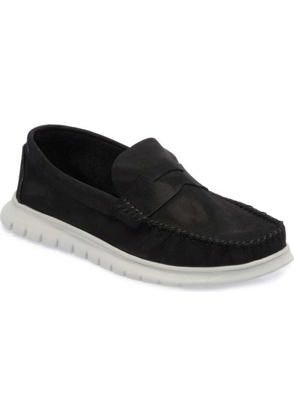Siyah Hakiki Nubuk Deri Erkek Casual Ayakkabı - E24I1AY56758-A64