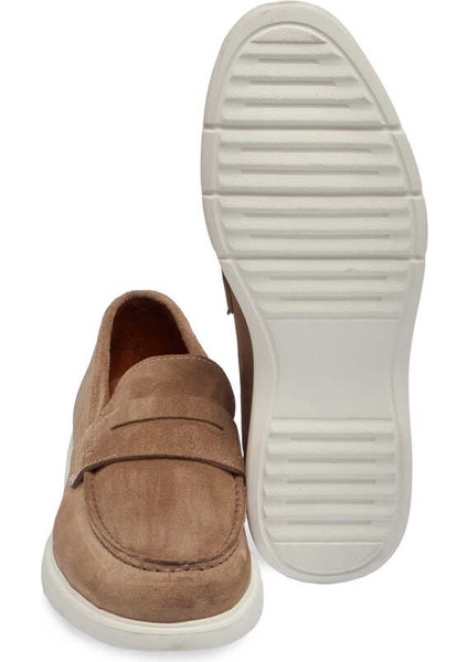 Bej Hakiki Süet Deri Erkek Loafer - E24I1AY56785-B79 fırsatları