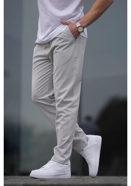 Gri Düz Paça Erkek Pantolon 6530