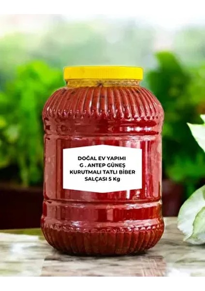 G. Antep Doğal Ev Yapımı Güneş Kurutmalı Katkı Maddesiz Tatlı Biber Salçası 5 kg