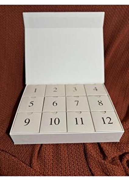 12 Li Boş Advent Calendar Kutusu Beyaz modelleri