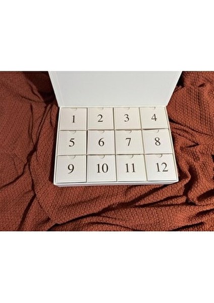 12 Li Boş Advent Calendar Kutusu Beyaz