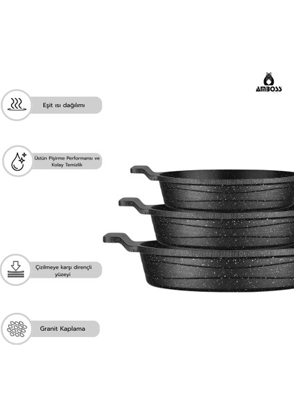 Daisy 3 Parça Döküm Yanmaz Yapışmaz Omlet (Sahan) Seti fiyatları