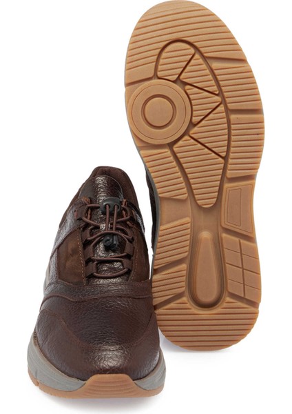 Kahve Hakiki Deri Erkek Sneaker - E24S1AY57094-A24 fırsatları