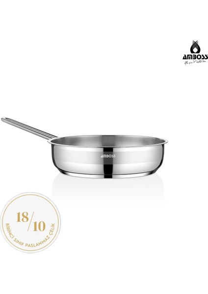 Saphire 24 cm Paslanmaz Çelik İndüksiyon Uyumlu Çelik Tava