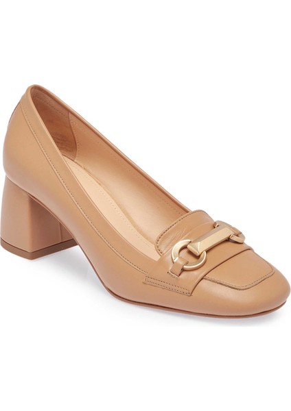Nude Hakiki Deri Kadın Topuklu Ayakkabı - K24S1AY67607-Q9J