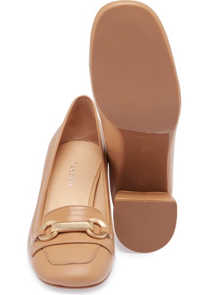 Nude Hakiki Deri Kadın Topuklu Ayakkabı - K24S1AY67607-Q9J fırsatları