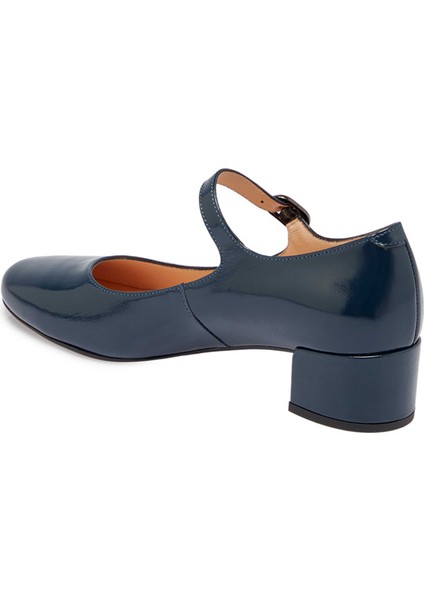 Lacivert Hakiki Rugan Deri Kadın Topuklu Ayakkabı - K24S1AY67600-C16 fiyatları
